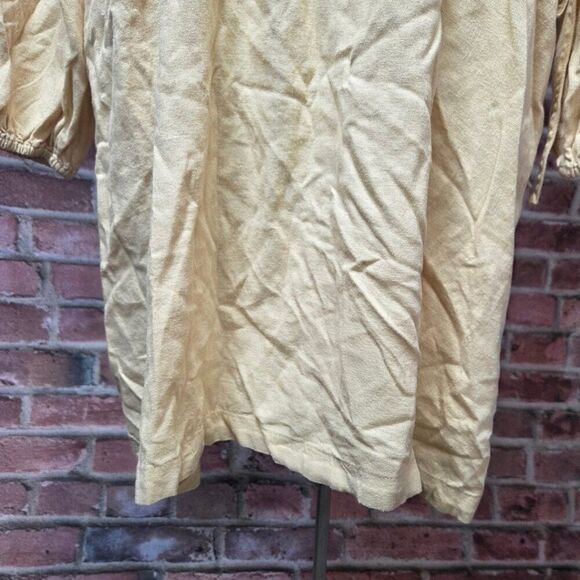 Universal Thread Tan A-Line Mini Dress XXL Balloon Sleeve Side Cutout Pockets - Picture 3 of 7